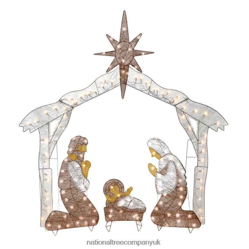 decoration | National Tree Company 55 Crystal Splendor Prelit Nativity Set F2L4F618